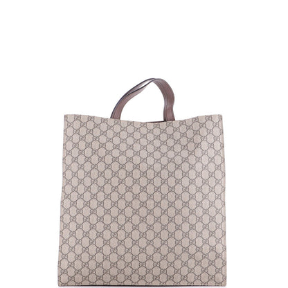 Gucci Courrier Convertible Soft Open Tote Gg Coated Canvas With Applique North