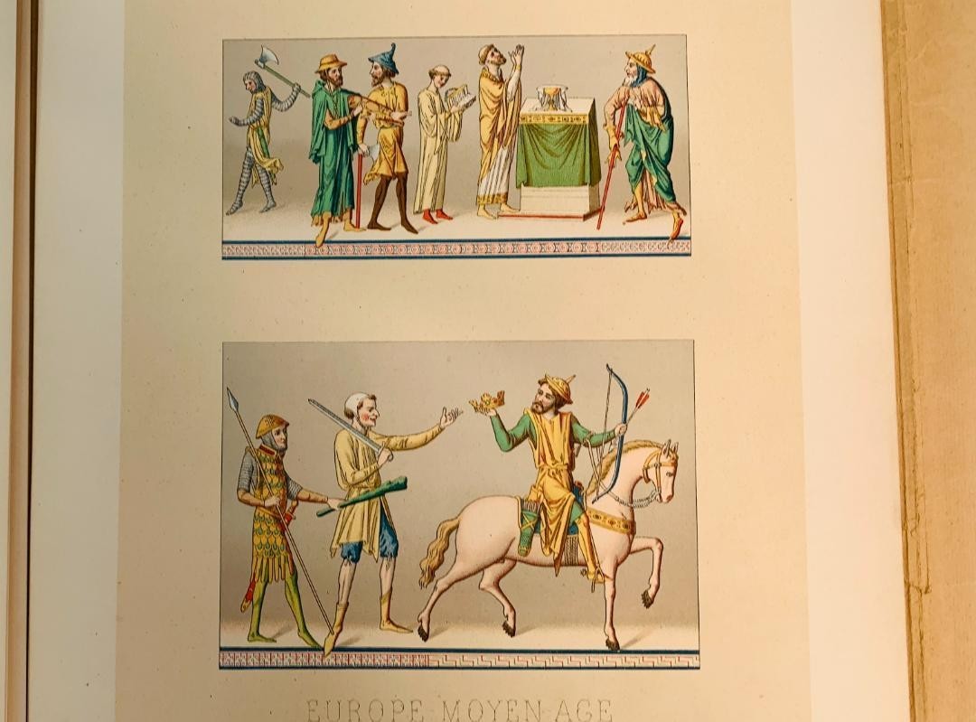 Le Costume Historique Europe I By Racinet - 19Thc French Lithograph Costume Book