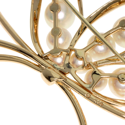 Mikimoto Pearl Pearl Brooch K14 Yellow Gold
