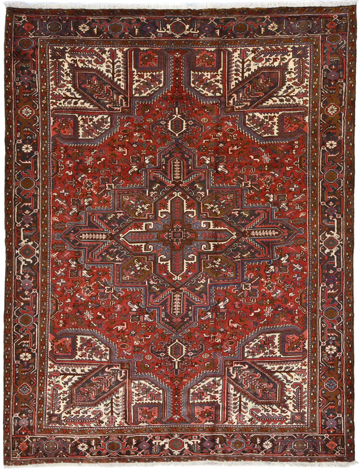 8'6X11 Ft Vintage Geometric Heriz Rug Traditional