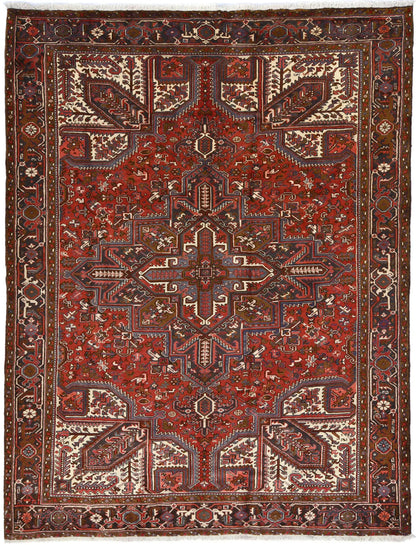 8'6X11 Ft Vintage Geometric Heriz Rug Traditional