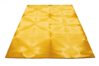Contemporary Golden Yellow Tie-Dye Abstract 5X8
