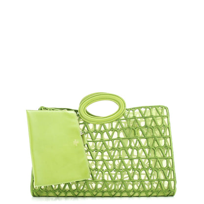 Valentino Garavani Le Troisieme Tote Toile Mesh Iconographe And Goatskin Medium