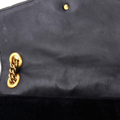 Gucci Gg Marmont Flap Bag Embroidered Matelasse Velvet Medium