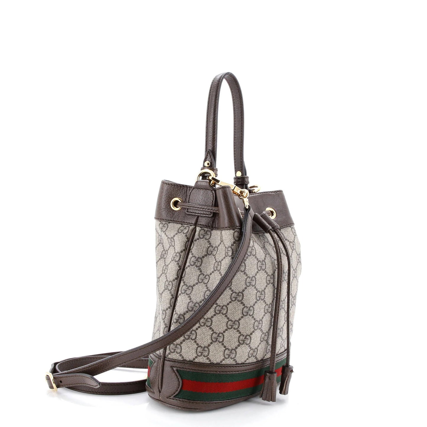 Gucci Ophidia Bucket Bag Gg Coated Canvas Small