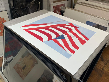 Gretchen Dow Simpson Flags Signed " Serigraph Contemporary