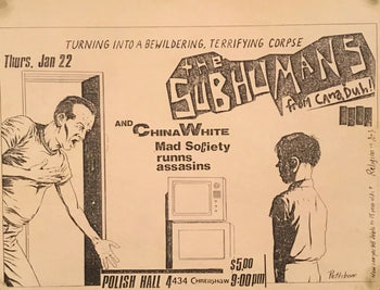 The Subhumans From Canaduh Vintage Flyer Poster