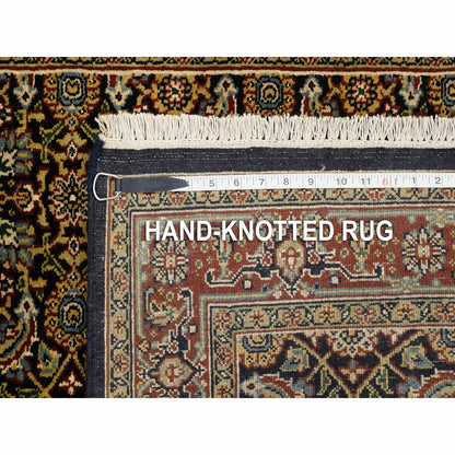 3'2"X5' Hand Knotted Herati New Zealand Wool 250 Kpsi Black Oriental Rug