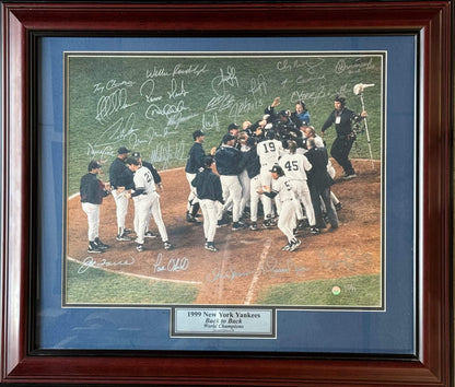 1999 New York Yankees World Series Champs Signed 16X20 Framed Photo #93/99 (Gold