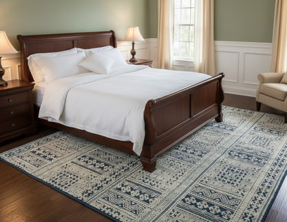 8x10 Large Modern Geometric Oriental Rug Cream High-Low Relief Design Carpet