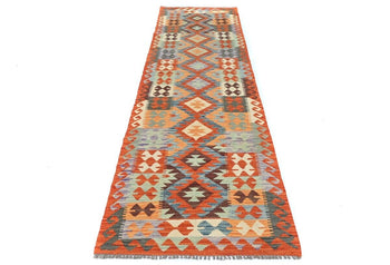Reversible Geometric Multicolored Kilim Runner