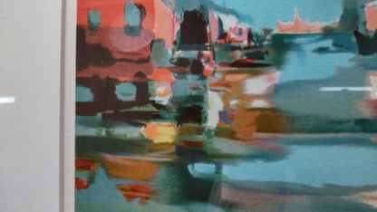 Marcel Mouly "View Of The Harbor" Original Lithograph Signed, Limited Edition