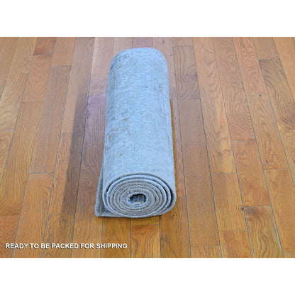 2'5"X10'2" Abstract Design Wool Denser Weave Hand Made Runner Rug