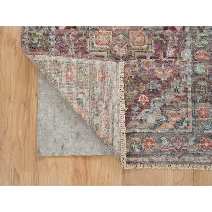 2'7"X6' Light Burgundy Wool Hand Knotted Runner Soft Pile Oriental Rug