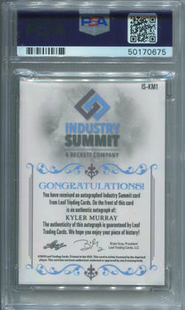Aut Kyler Murray 2019 1/ 1 Leaf Industry Summit Autographed Card#KM1 (PSA) Graded