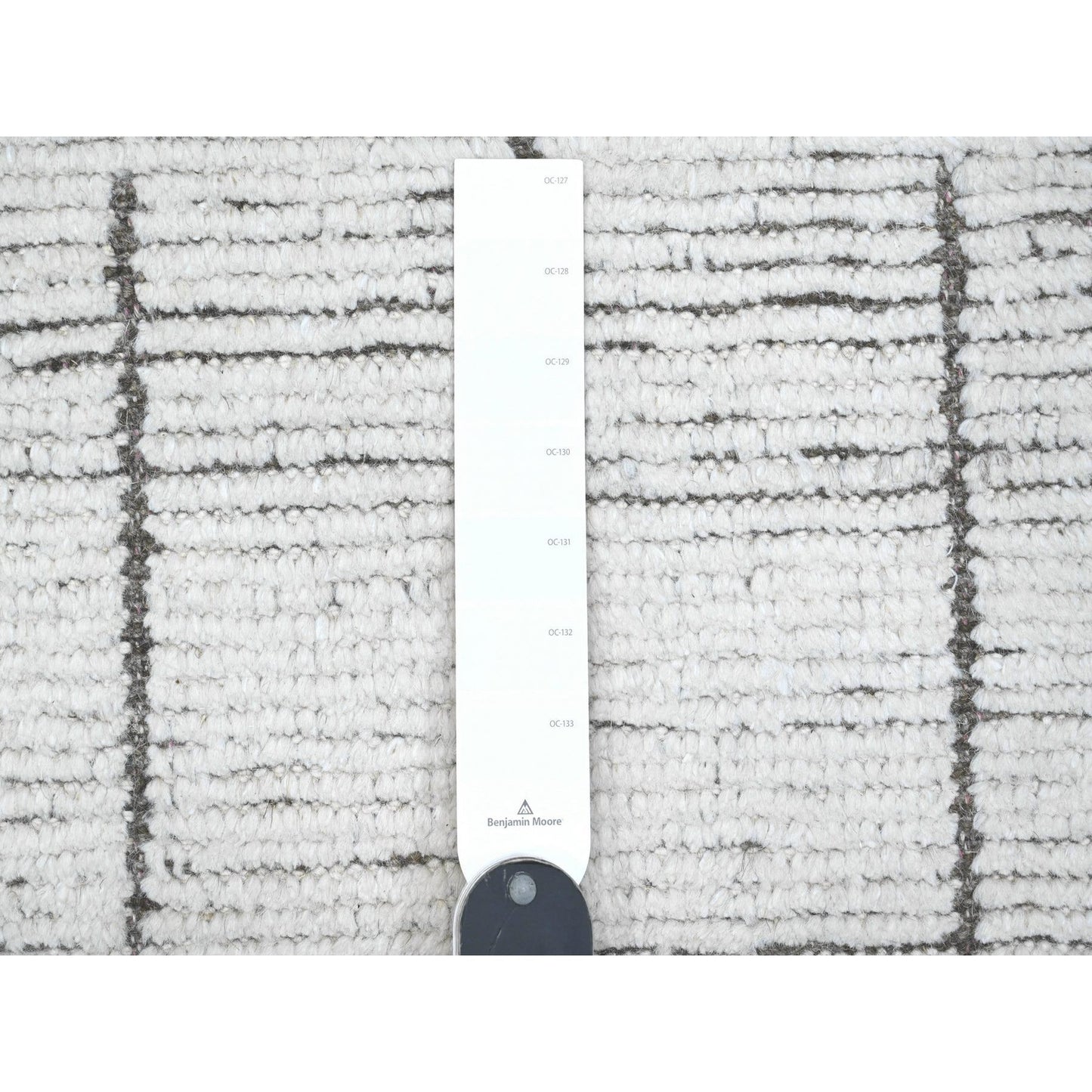 12'X16'2" Silky White Hand Knotted Moroccan Weave Geometric Oversized Rug