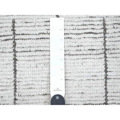 12'X16'2" Silky White Hand Knotted Moroccan Weave Geometric Oversized Rug