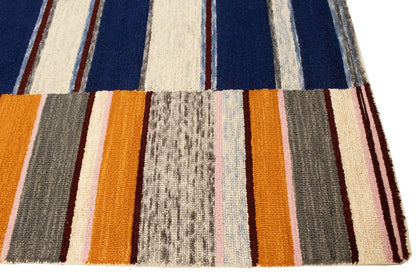 Stripes Design Hand-Tufted Modern Multicolored