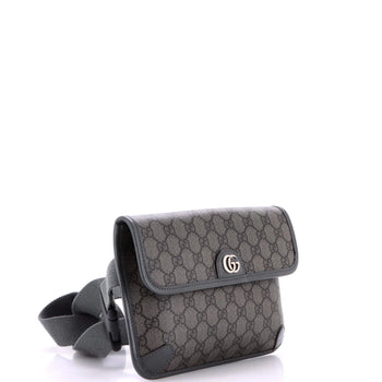 Gucci Ophidia Flap Belt Bag Gg Coated Canvas With Leather