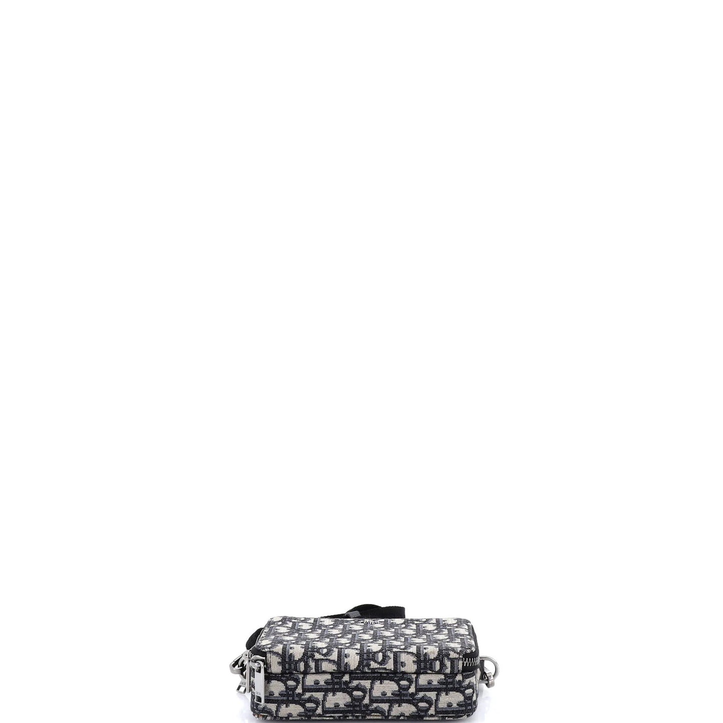 Canvas Christian Dior Double Zip Crossbody Pouch Oblique