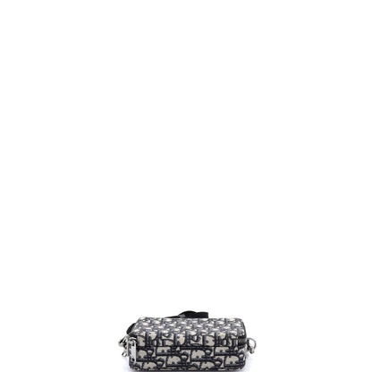 Canvas Christian Dior Double Zip Crossbody Pouch Oblique
