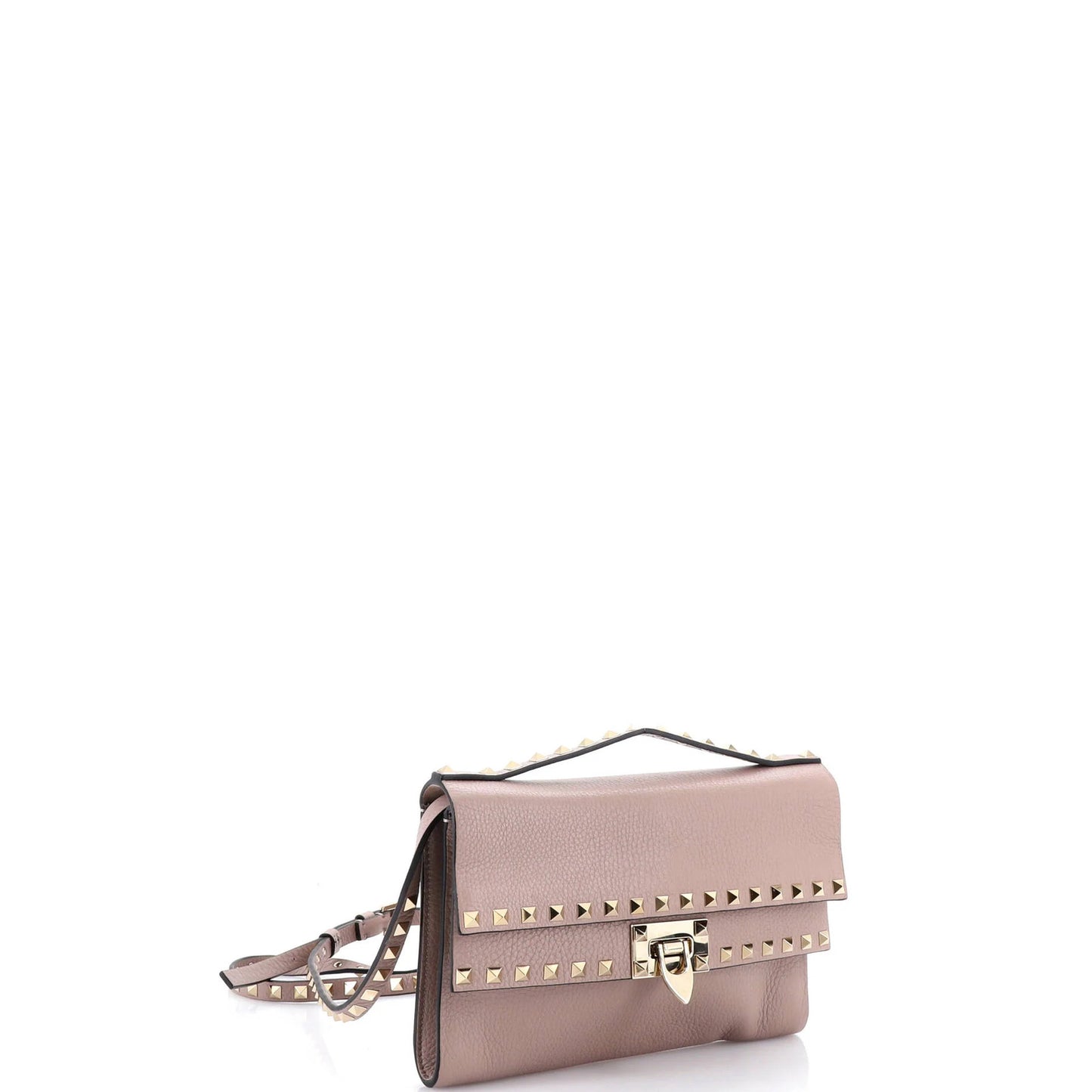 Valentino Garavani Rockstud Flip Lock Double Flap Crossbody Bag Leather Small