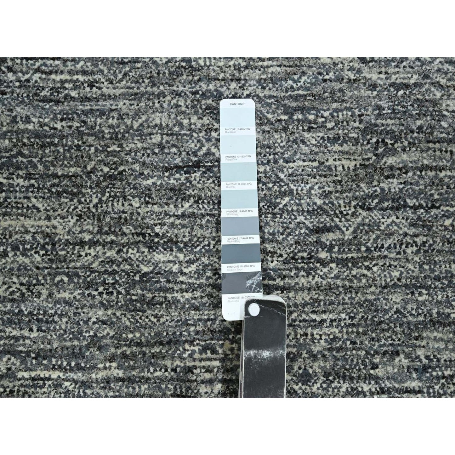 8'X10' Gray Kohinoor Pattern Small Geometric Design Hand Knotted Wool Rug