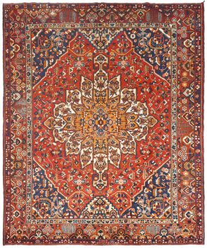 Large Vintage Floral 10X12 ft Hand-Knotted Wool