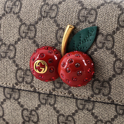 Gucci Cherries Wallet On Chain Gg Coated Canvas Mini