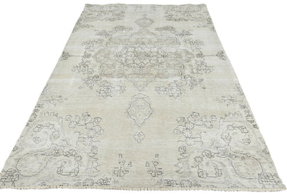 Distressed Vintage Medallion Floral Oriental Rug