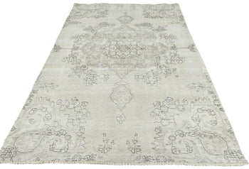 Distressed Vintage Medallion Floral Oriental Rug