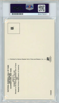 Bob Feller Autographed Hall Of Fame Plaque Card (Psa)