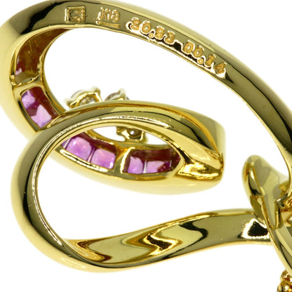 Jeunet Pink Sapphire Diamond Necklace K18 Yellow