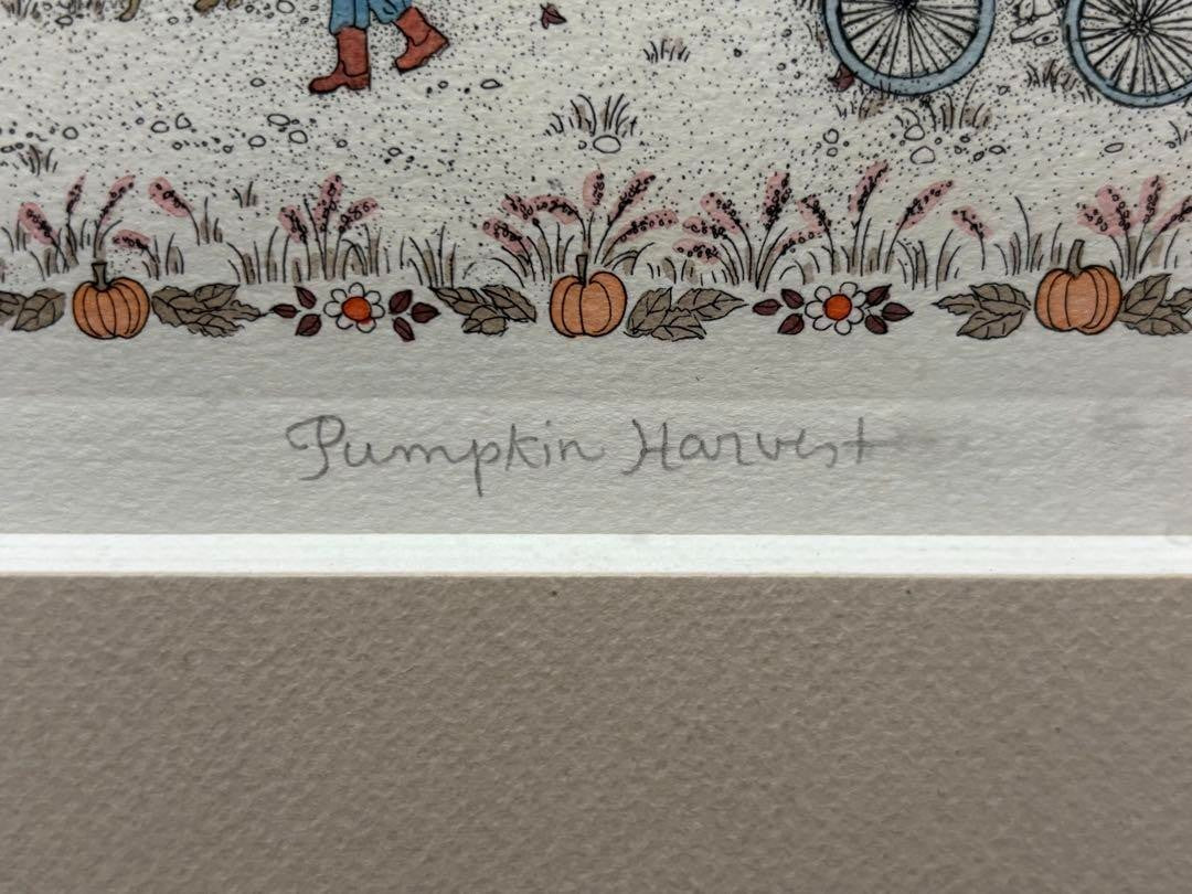 Cuca Romley "Pumpkin Harvest" Lithograph Signed Limited 103/175 Framed
