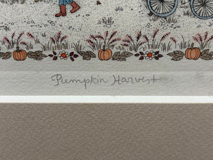 Cuca Romley "Pumpkin Harvest" Lithograph Signed Limited 103/175 Framed