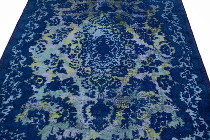 Overdyed Blue Antique Handmade Oriental Rug Distressed Carpet Decor 10X14 ft
