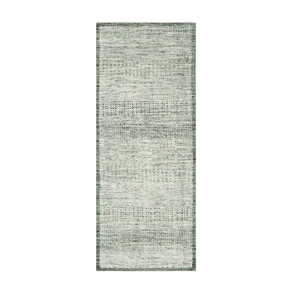 2'6"X6' Green Hand Knotted Rug Wool Oxidized Grass Design Runner Oriental