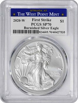 2020-W American Silver Eagle Burnished SP70 FS