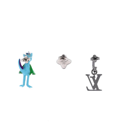 Louis Vuitton Lv Friends 3 Earrings Set Metal With Enamel And Crystals