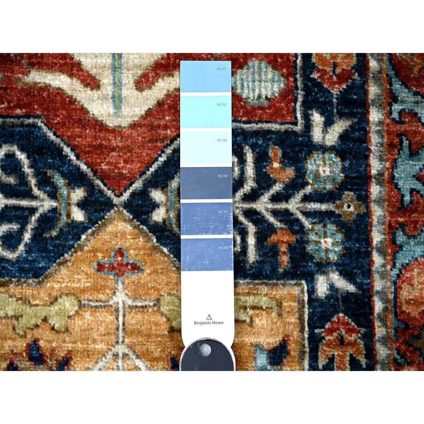 2'6"X6' Night Blue Aryana Caucasian Akstafa Hand Knotted Oriental Rug