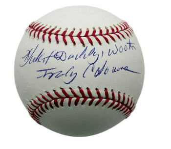 Hubert Big Daddy Wooten Signed/Inscr Oml Baseball Negro League Clowns Psa/Dna