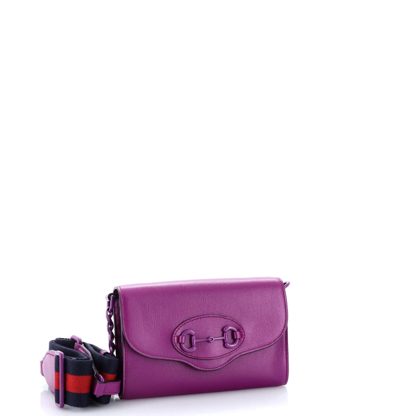 Gucci Horsebit 1955 Curved Flap Shoulder Bag Leather Mini