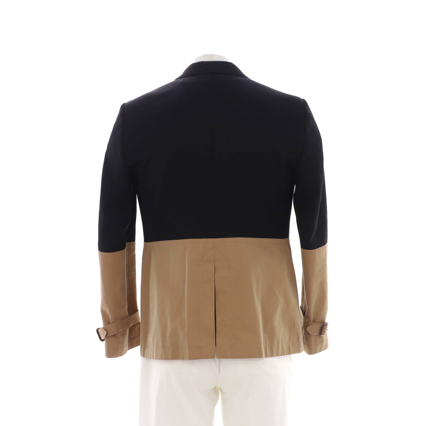 Alexander Mcqueen Men'S Colorblock Button Up Blazer Cotton And Wool Blend