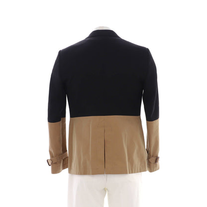 Alexander Mcqueen Men'S Colorblock Button Up Blazer Cotton And Wool Blend