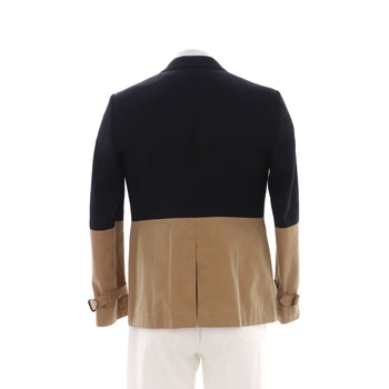 Alexander Mcqueen Men'S Colorblock Button Up Blazer Cotton And Wool Blend