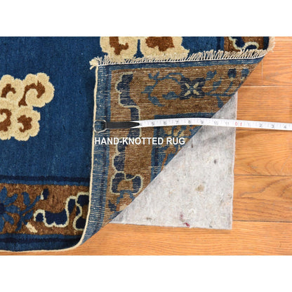 3'X5'6" Imperial Blue Antique Chinese Peking Soft Wool Hand Knotted Rug