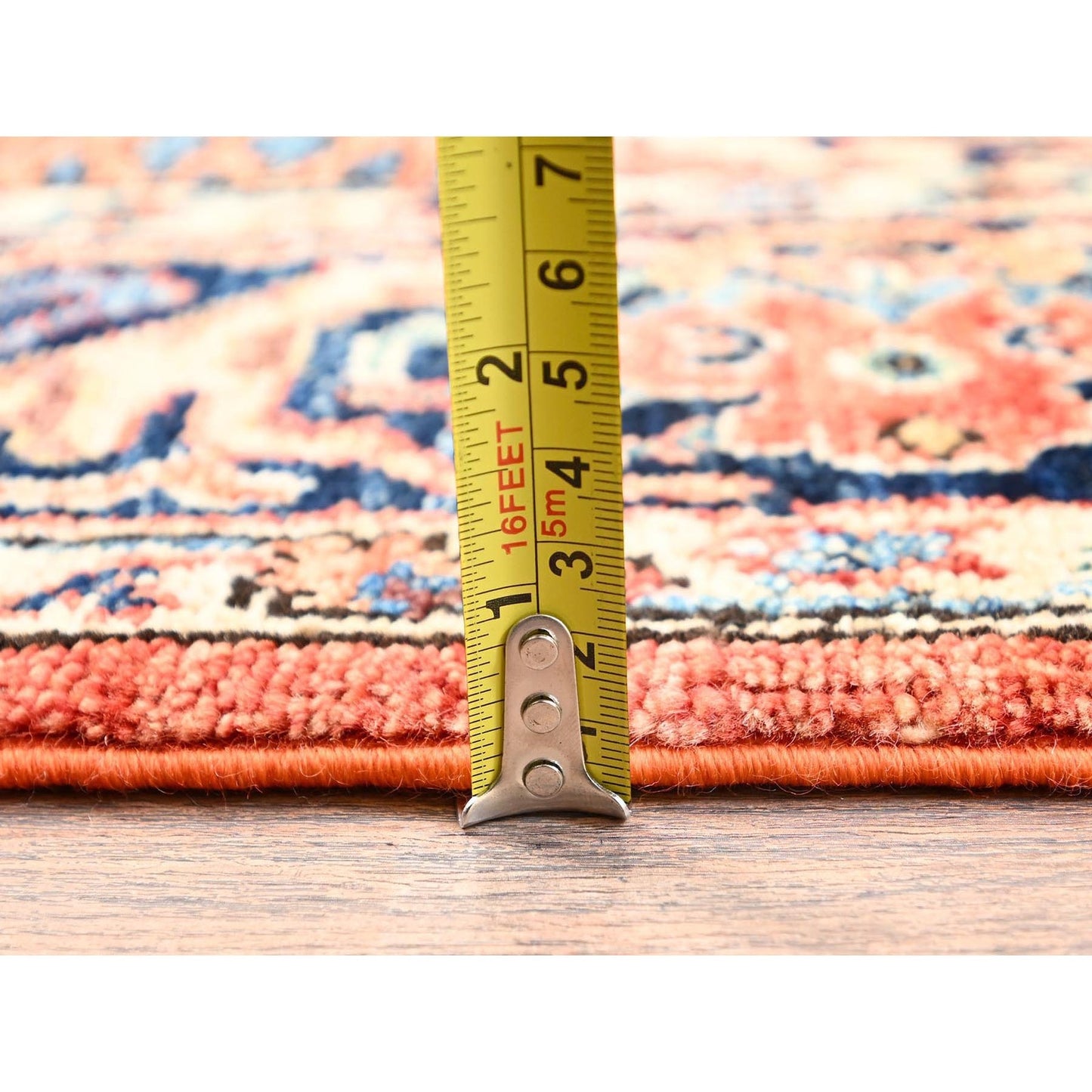 4'X6'7" Rust Orange Bijar Garus Design High Mountain Wool Hand Knotted Rug