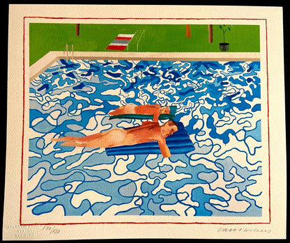 David Hockney " California " Lithograph Coa Numbered 180 Copies Stamp