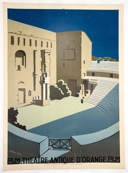 French Travel Poster Roman Theatre Orange C1930 By Rj Naurac Plm Railways Poster