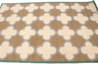 Hand-Tufted Multicolored Trellis Plush Rug Modern